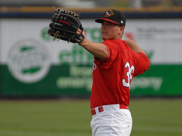 Chris Edmondson with the Quad Cities River Bandits