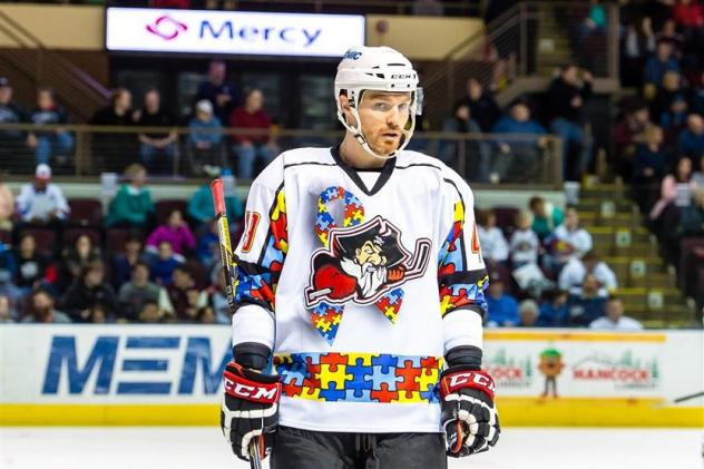 Portland Pirates in Autism Awareness Jerseys