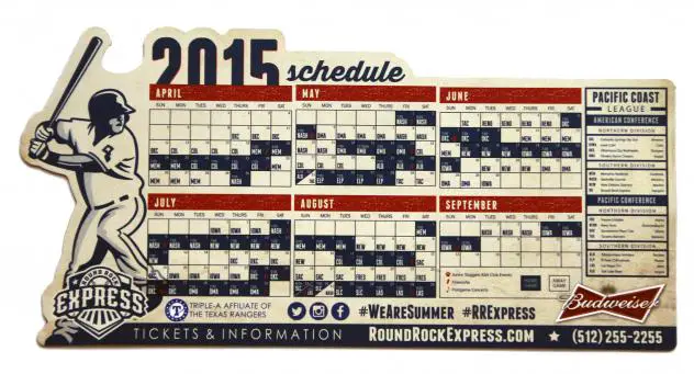 Round Rock Express Magnet Schedule