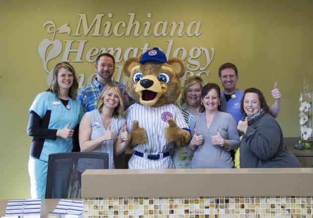 South Bend Cubs Mascot Stu at Michiana Hematology Oncology