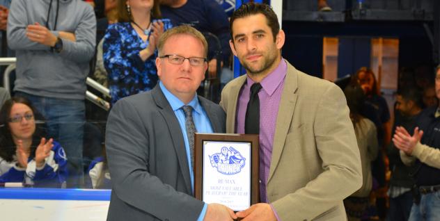 Mike Angelidis Presented with Syracuse Crunch MVP Award