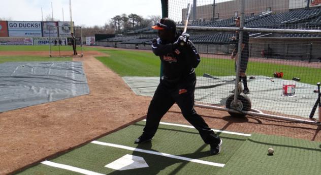 Trayvon Robinson with the Long Island Ducks