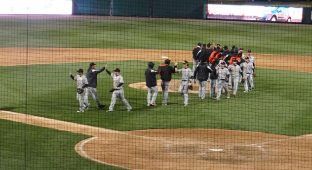 Long Island Ducks Celebrate Opening Night Win
