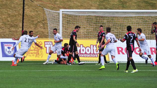 Fort Lauderdale Strikers Celebrate Goal vs. Ottawa Fury FC