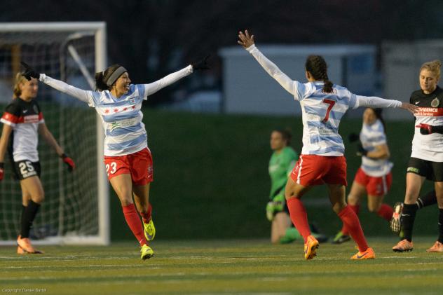 Chicago Red Stars Celebrate Goal vs. Portland Thorns FC