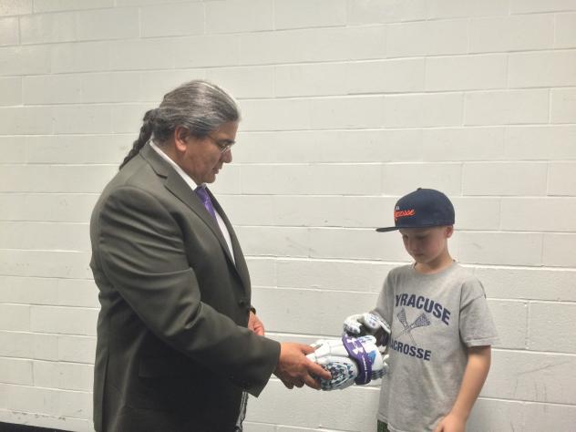Rochester Knighthawks Owner Curt Styres and Hayden Hobbs