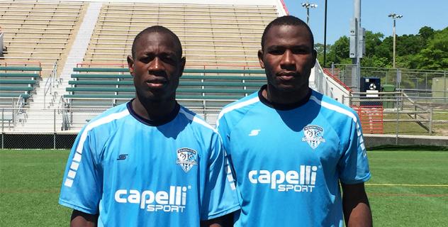 Wilmington Hammerheads FC Midfielders Brian Anunga Tah and Christian Mougang Bassogog