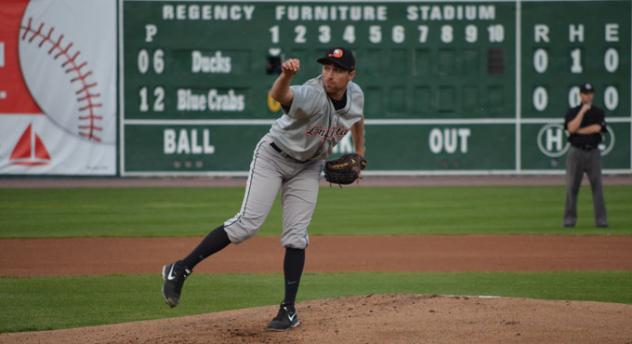 Mickey Jannis Pitching for the Long Island Ducks