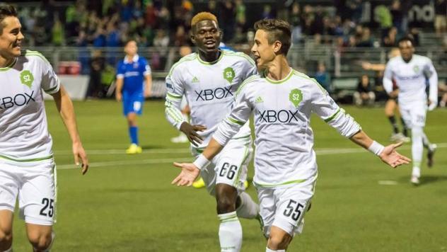 Seattle Sounders FC 2 Celebrates a Goal