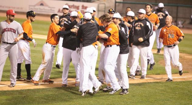 Long Island Ducks Celebrate Walk Off Win