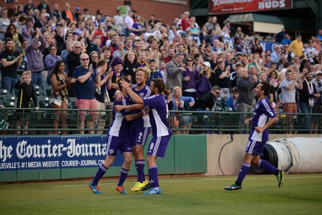 Louisville City FC Celebrates Goal vs. Wilmington Hammerheads