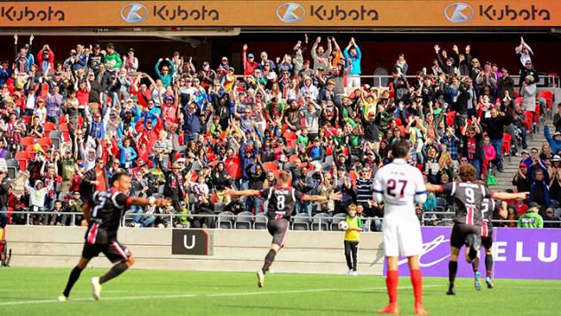 Ottawa Fury FC Celebrate Late Game-Winning Goal vs. Indy Eleven