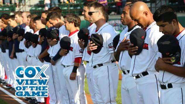 Pawtucket Red Sox Stand for the National Anthem