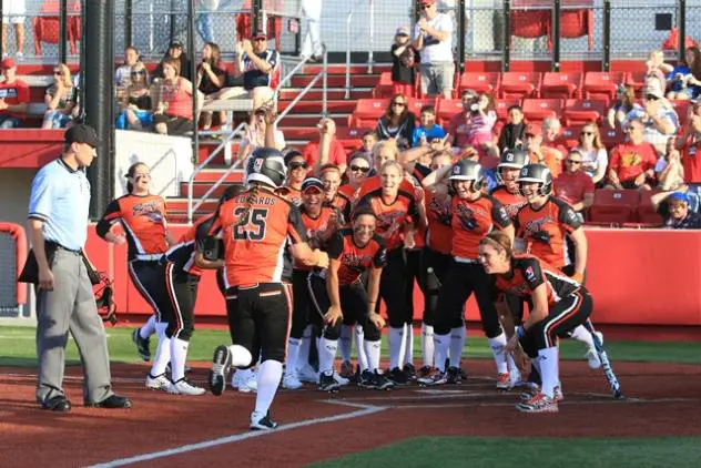 Taylor Edwards Scores after Hitting a Home Run for the Chicago Bandits