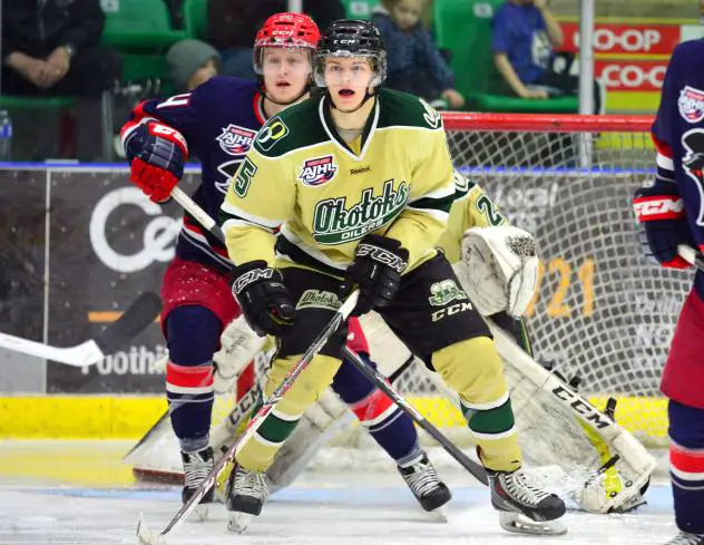 Tucker Bender with the Okotoks Oilers