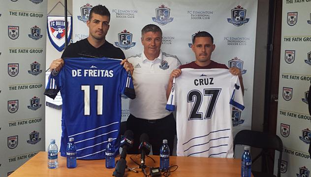 FC Edmonton Signees Pablo Cruz and Thiago de Freitas