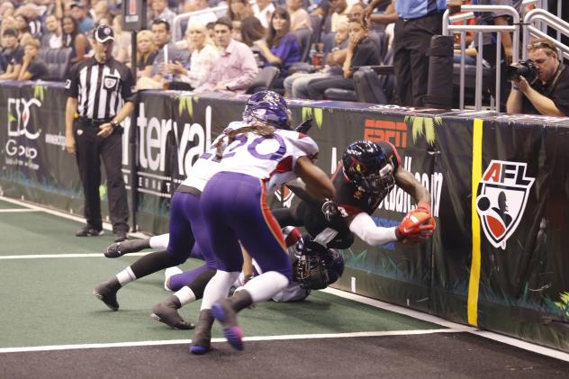 LaMark Brown of the Orlando Predators Scores against the New Orleans VooDoo