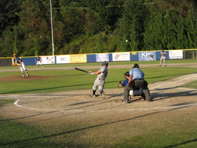 Lane Lacrone Bats for the Kelowna Falcons