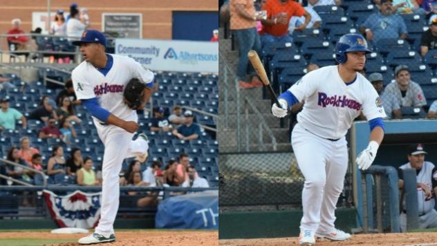 Jake Sanchez and Bruce Maxwell of the Midland RockHounds