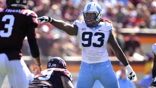 DL Tim Jackson with the University of North Carolina