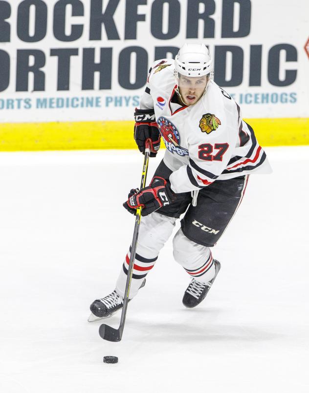 Forward Matt Carey with the Rockford IceHogs