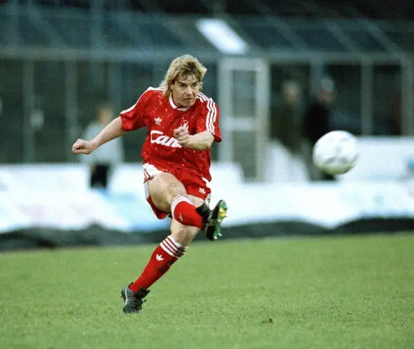 Orange County Blues FC Technical Director Barry Venison with Liverpool