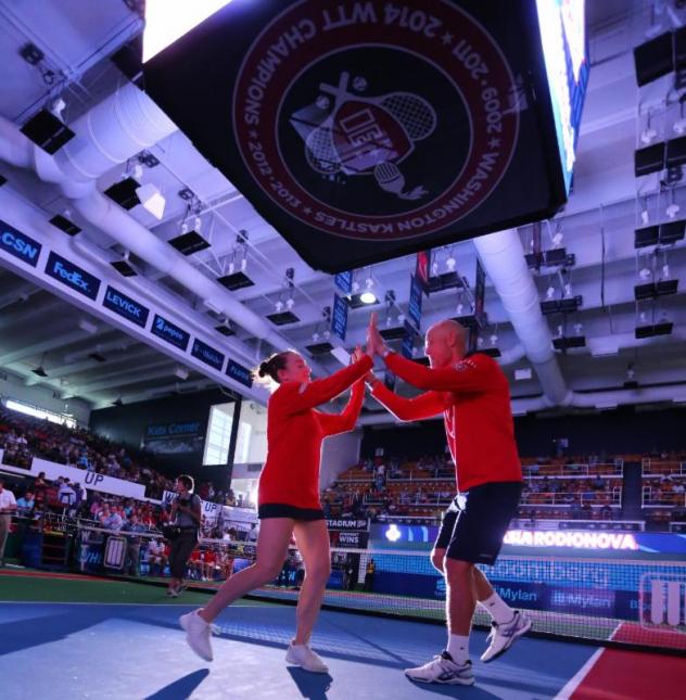 Washington Kastles Madison Brengle and Coach Murphy Jensen