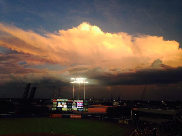 The Sky over Harbor Park in Norfolk, Home of the Norfolk Tides
