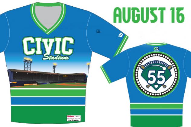 Eugene Emeralds Civic Stadium Tribute Uniforms