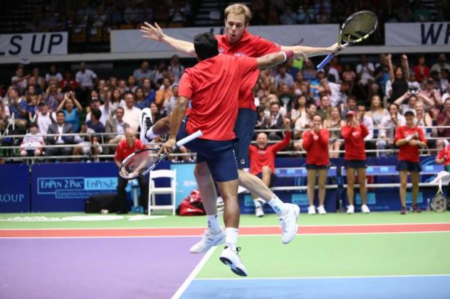 Leander Paes and Sam Querrey of the Washington Kastles