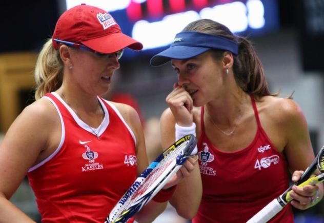 Anastasia Rodionova and Martina Hingis of the Washington Kastles