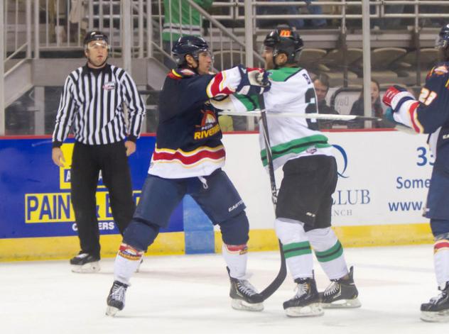 Louisiana IceGators Forward Tyler Barr vs. the Peoria Rivermen