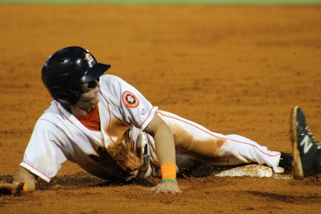 Myles Straw of the Greeneville Astros Steals a Base