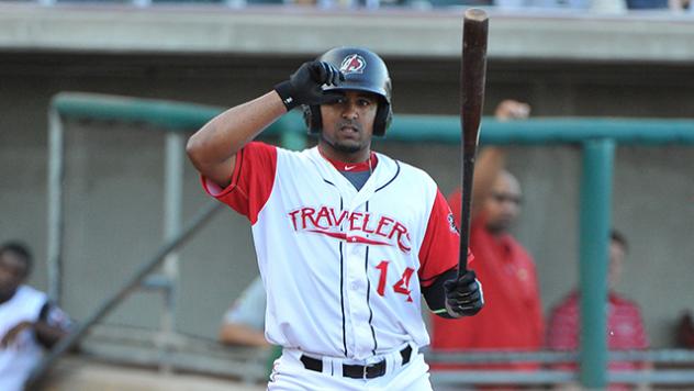 Raywilly Gomez of the Arkansas Travelers