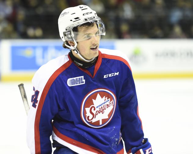 Defenceman Graeme Brown with Windsor Spitfires