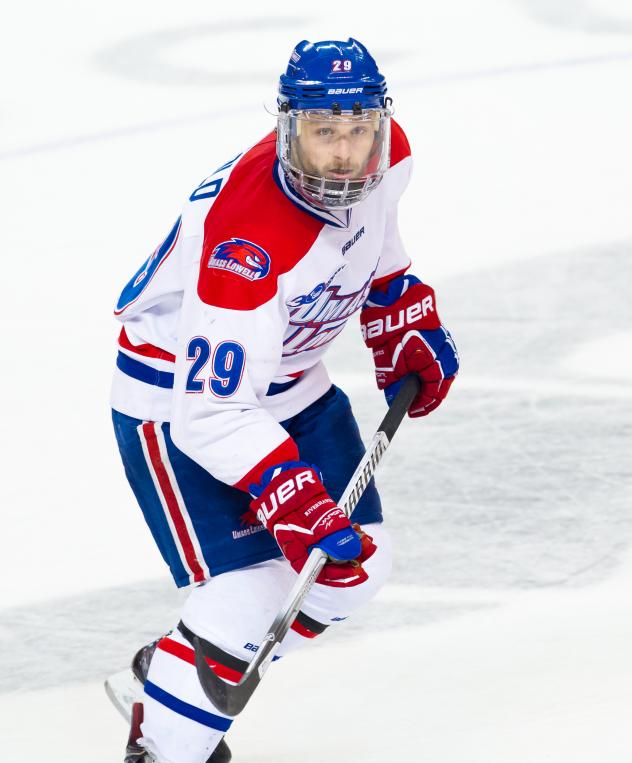 Center Derek Arnold with UMass Lowell