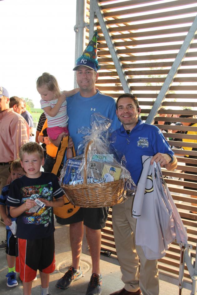 Omaha Storm Chasers 2 Millionth Fan Brent Jackson with Team President and GM Martie Cordaro