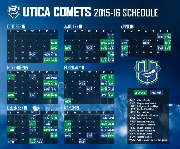 Utica Comets 201516 Schedule August 27, 2015 Photo on OurSports Central