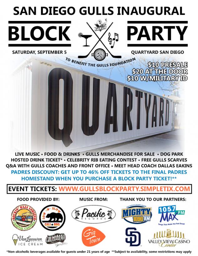 San Diego Gulls First Annual End-Of-Summer Block Party