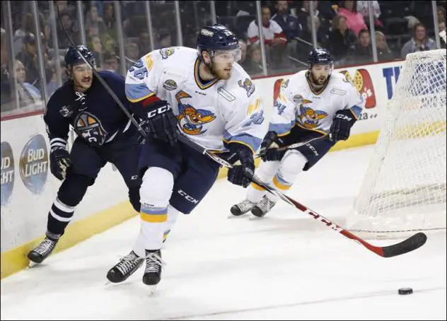 Defenseman Kevin Clare with the Toledo Walleye