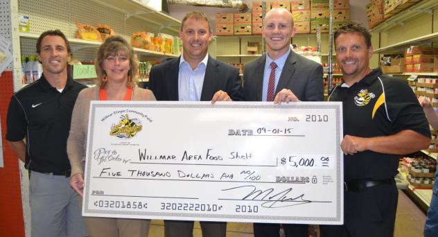 Willmar Stingers Present Check to Willmar Area Food Shelf