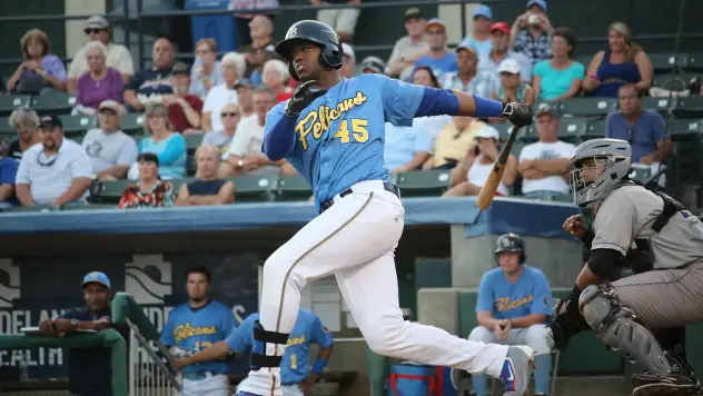 Chicago Cubs Outfielder Jorge Soler with the Myrtle Beach Pelicans