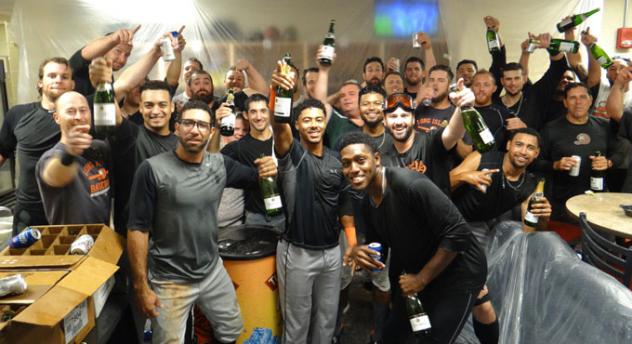 Long Island Ducks Celebrate Clinching Playoff Berth