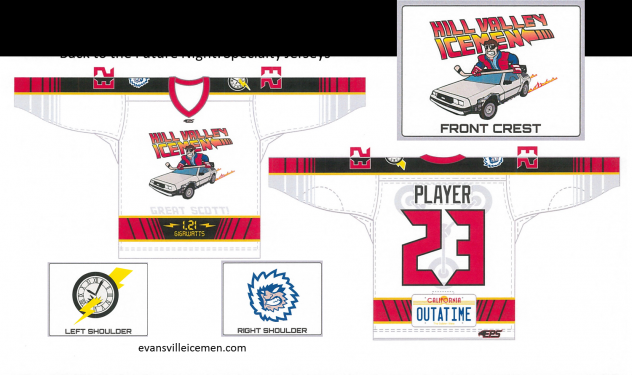 Evansville IceMen Back to the Future Jerseys