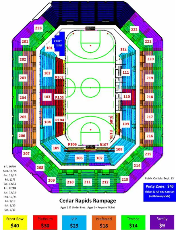 Riverkings Seating Chart