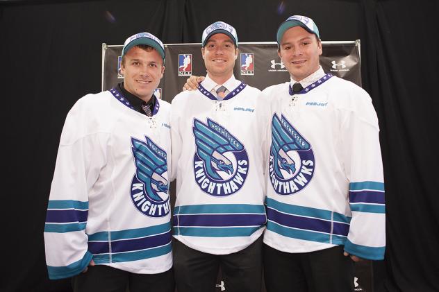 Rochester Knighthawks Draftees John St. John, Brad Gillies and Derek Searle