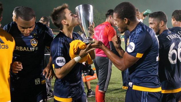 LA Galaxy II Celebrates Playoff Win