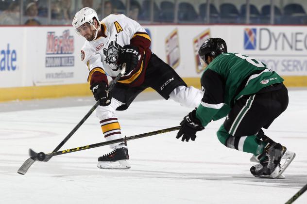 Peter Harrold of the Chicago Wolves vs. the Iowa Stars