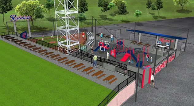 Overhead View of Planned Tacoma Rainiers Kids Play Area at Cheney Stadium