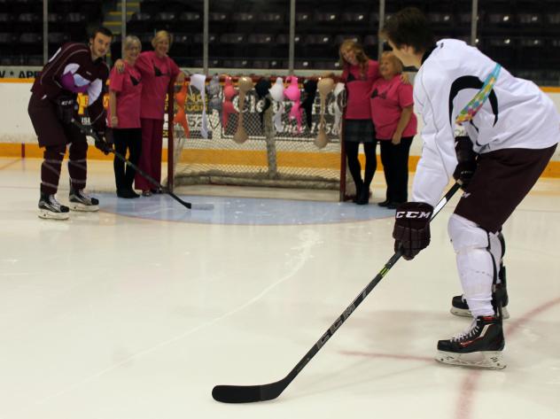 Peterborough Petes Shoot during Bras Around the Building